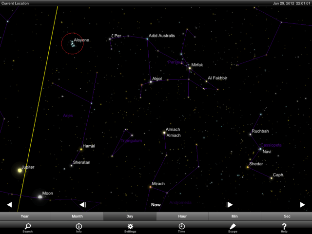 pleides star chart